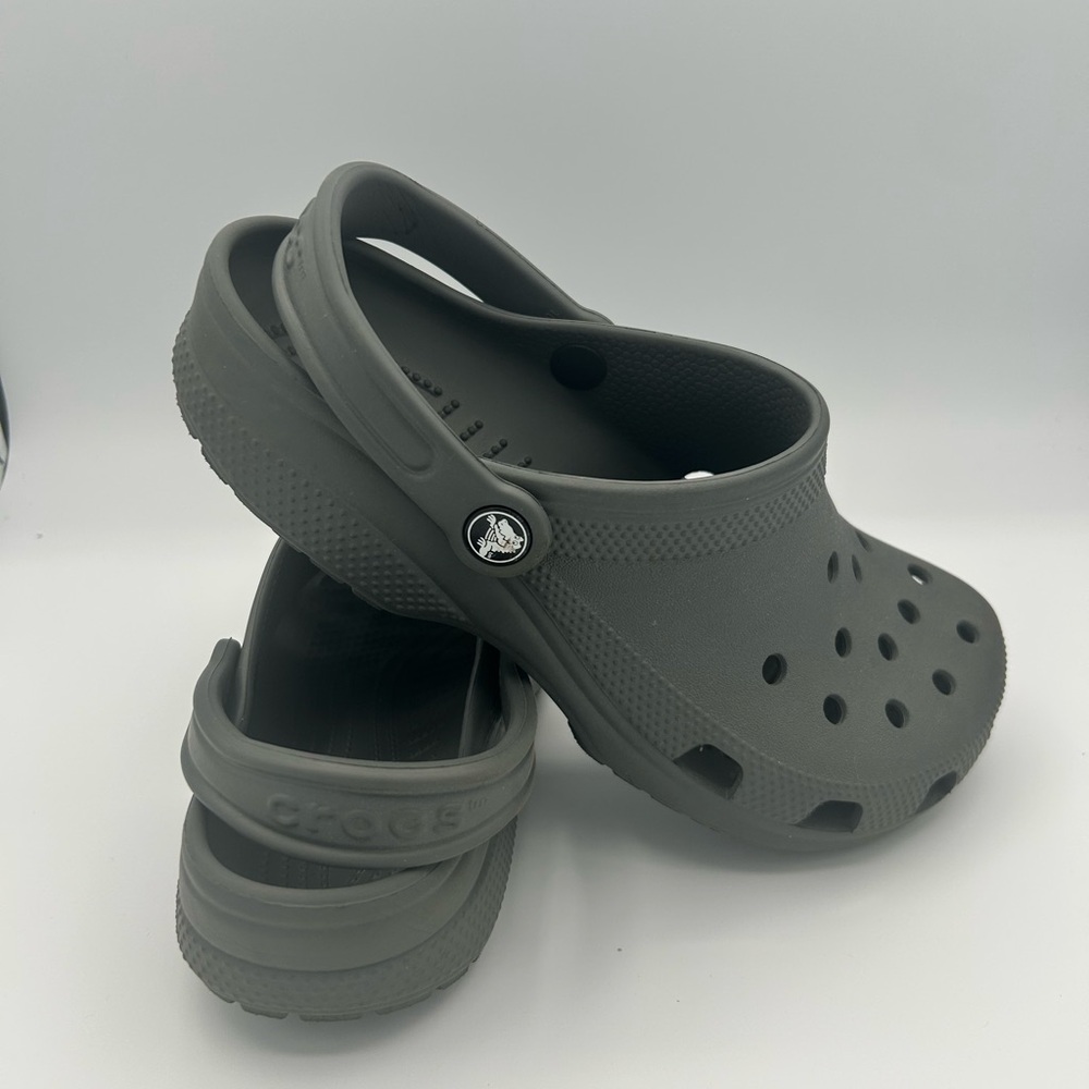Women's and  Men’s Gray Slip-On Sandals, Crocs